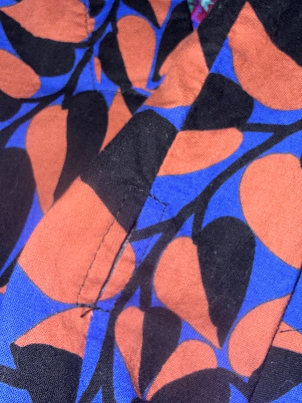 Kara-Line Blue & Rust Leaf-Print Midi Dress - Picture 5 of 6